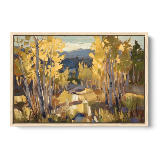 Aspen Wilderness Beauty - Oak Framed Canvas Wall Art - Front