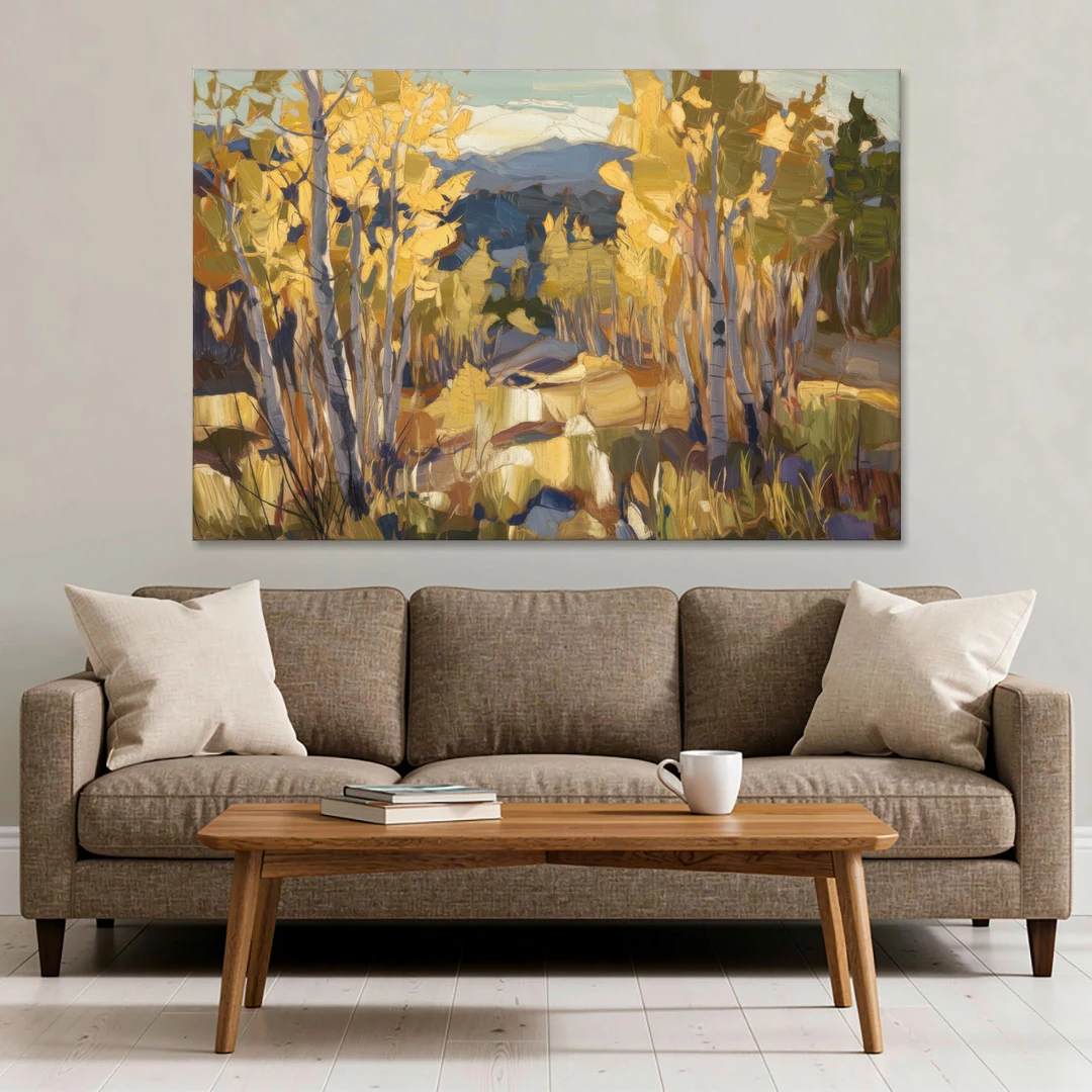 Aspen Wilderness Beauty - Canvas Wall Art - Sofa - 60x40