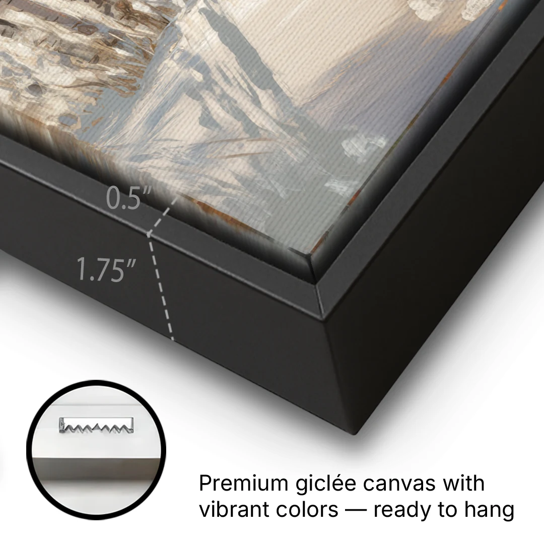 Aspen Winter Wonderland - Black Framed Canvas Wall Art - Gallery Wrap Corner