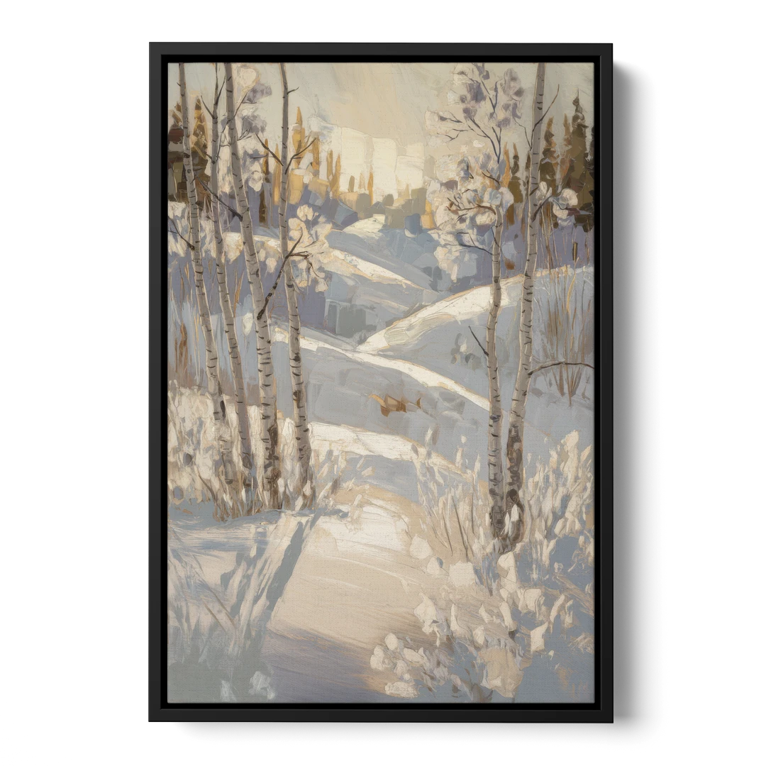 Aspen Winter Wonderland - Black Framed Canvas Wall Art - Front
