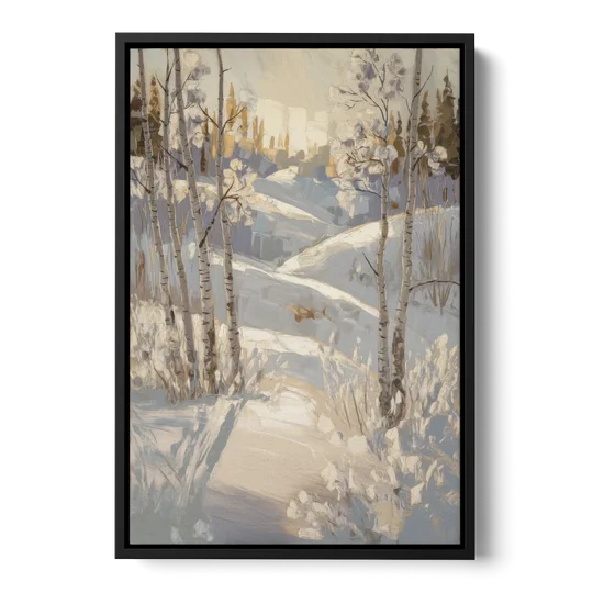 Aspen Winter Wonderland - Black Framed Canvas Wall Art - Front