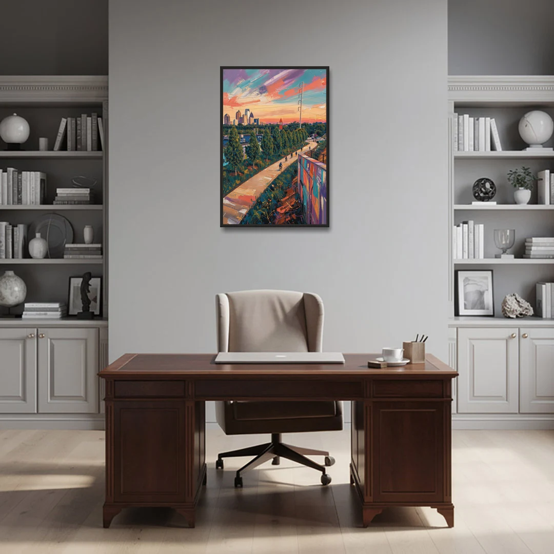 Atlanta Beltline Artwork - Black Framed Canvas Wall Art - Office - 24x36