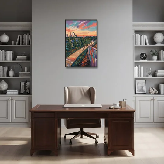 Atlanta Beltline Artwork - Black Framed Canvas Wall Art - Office - 24x36