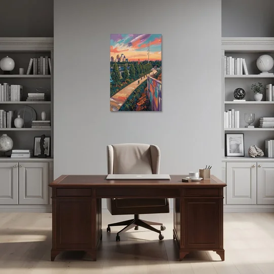 Atlanta Beltline Artwork - Canvas Wall Art - Office - 24x36