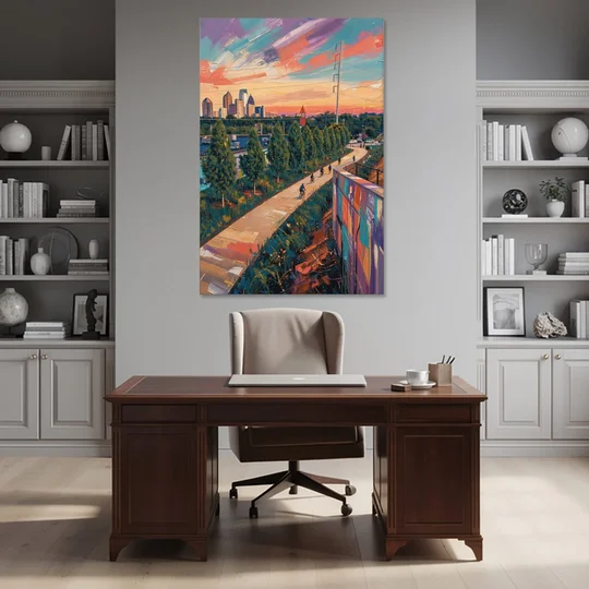 Atlanta Beltline Artwork - Canvas Wall Art - Office - 40x60