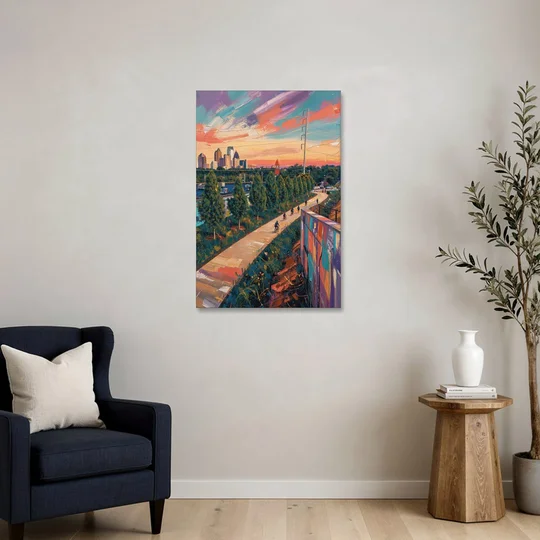 Atlanta Beltline Artwork - Canvas Wall Art - Sofa - 24x36