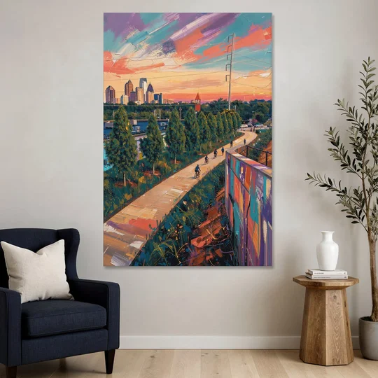 Atlanta Beltline Artwork - Canvas Wall Art - Sofa - 40x60