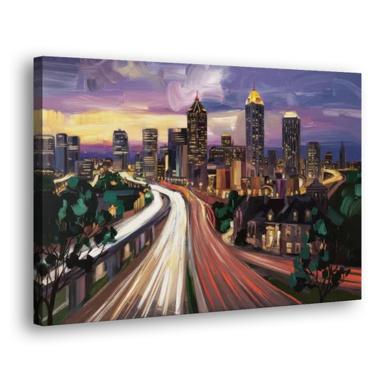 Atlanta Historic Neighborhoods - Canvas Wall Art - Side