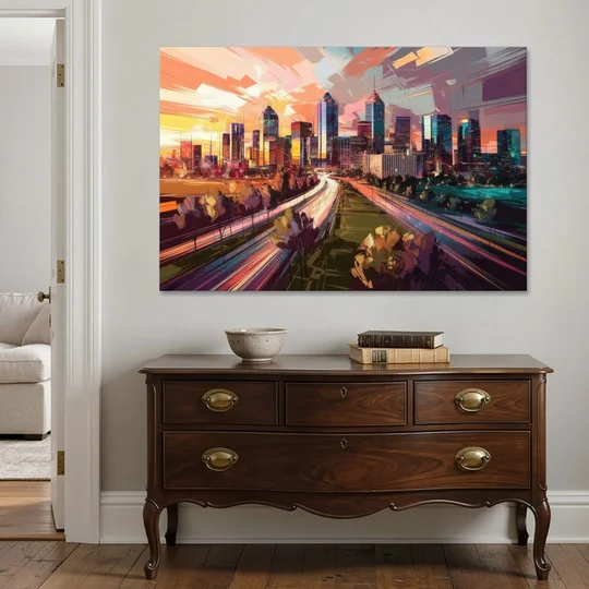 Atlanta Midtown Skyline - Canvas Wall Art - Coffee Table - 60x40