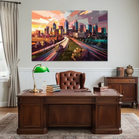 Atlanta Midtown Skyline - Canvas Wall Art - Office - 60x40