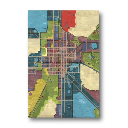 Atlanta Modern Map Design - Canvas Wall Art - Front