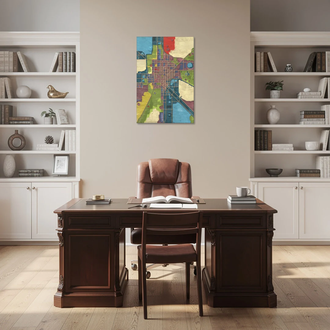 Atlanta Modern Map Design - Canvas Wall Art - Office - 24x36