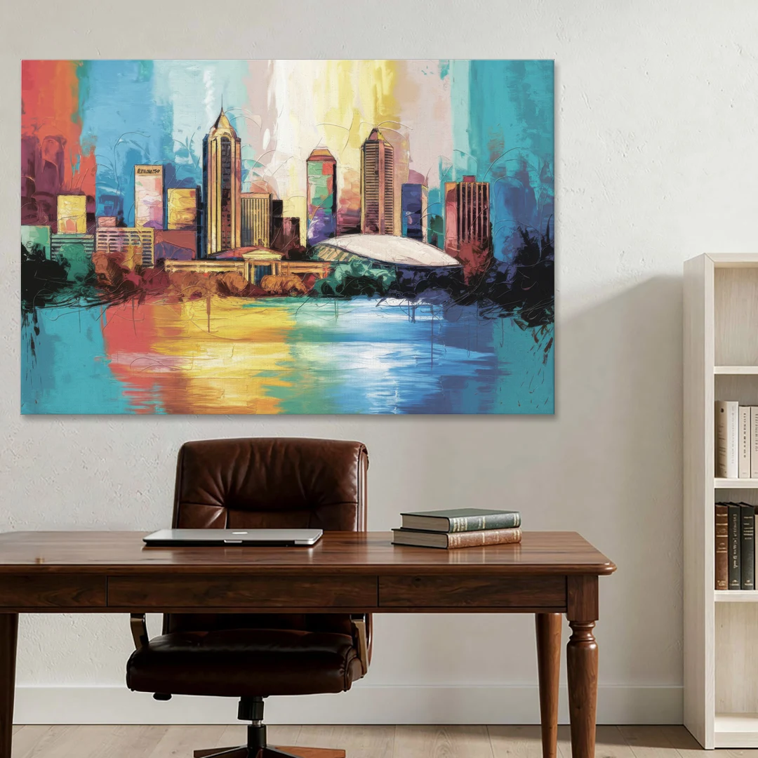 Atlanta Skyline Panoramic View - Canvas Wall Art - Office - 60x40
