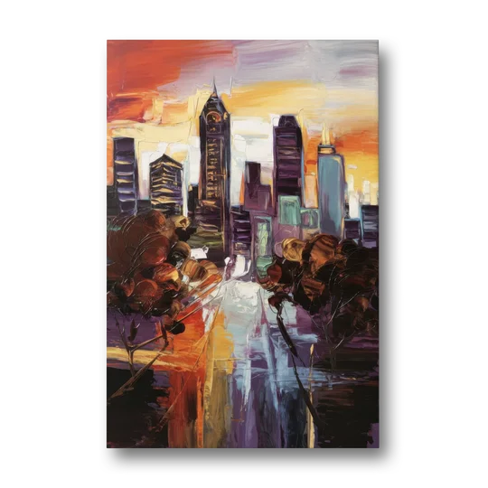 Atlanta Vintage Skyline - Canvas Wall Art - Front