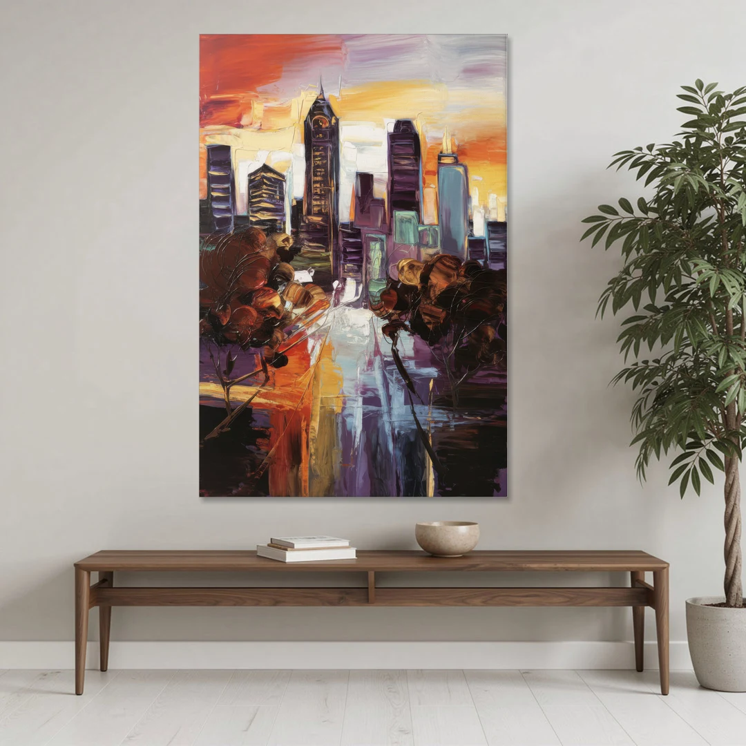 Atlanta Vintage Skyline - Canvas Wall Art - Coffee Table - 40x60