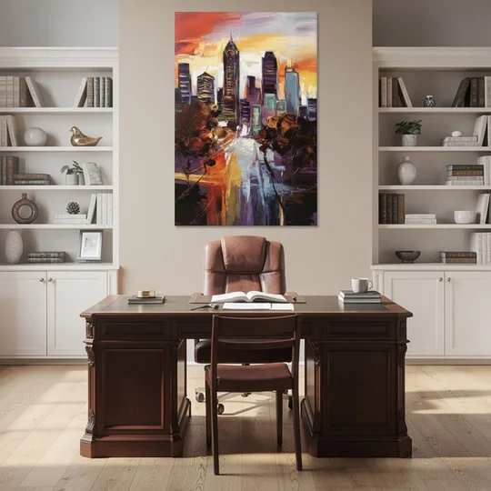 Atlanta Vintage Skyline - Canvas Wall Art - Office - 40x60