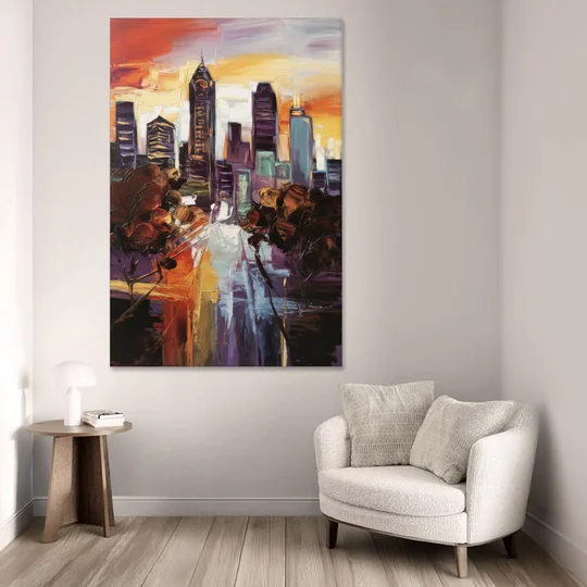 Atlanta Vintage Skyline - Canvas Wall Art - Sofa - 40x60