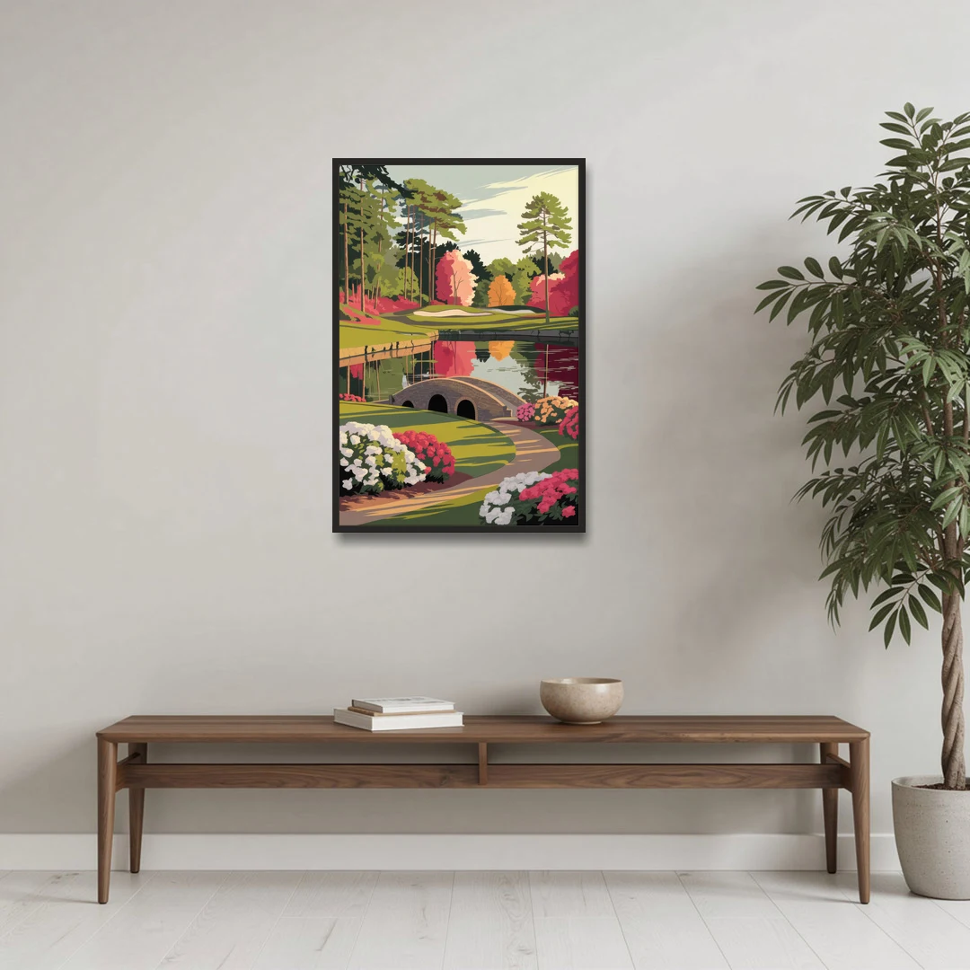 Augusta Golf Heritage Tribute - Black Framed Canvas Wall Art - Coffee Table - 24x36