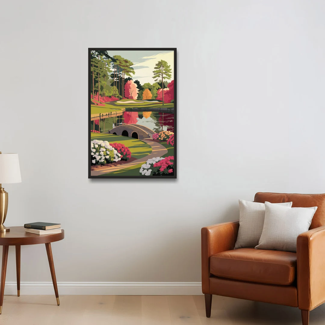 Augusta Golf Heritage Tribute - Black Framed Canvas Wall Art - Sofa - 24x36