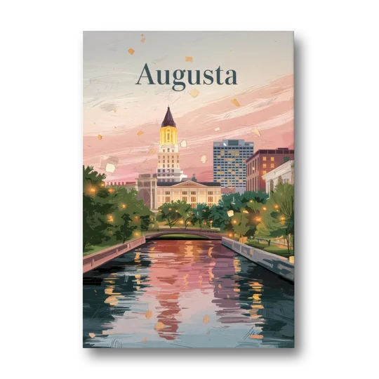 Augusta Historic Downtown Charm - Canvas Wall Art - Front