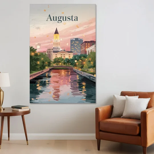 Augusta Historic Downtown Charm - Canvas Wall Art - Sofa - 40x60