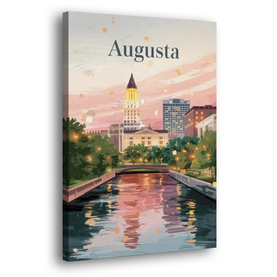 Augusta Historic Downtown Charm - Canvas Wall Art - Side