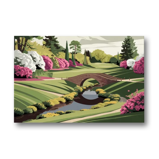 Augusta National Green Landscape - Canvas Wall Art - Front