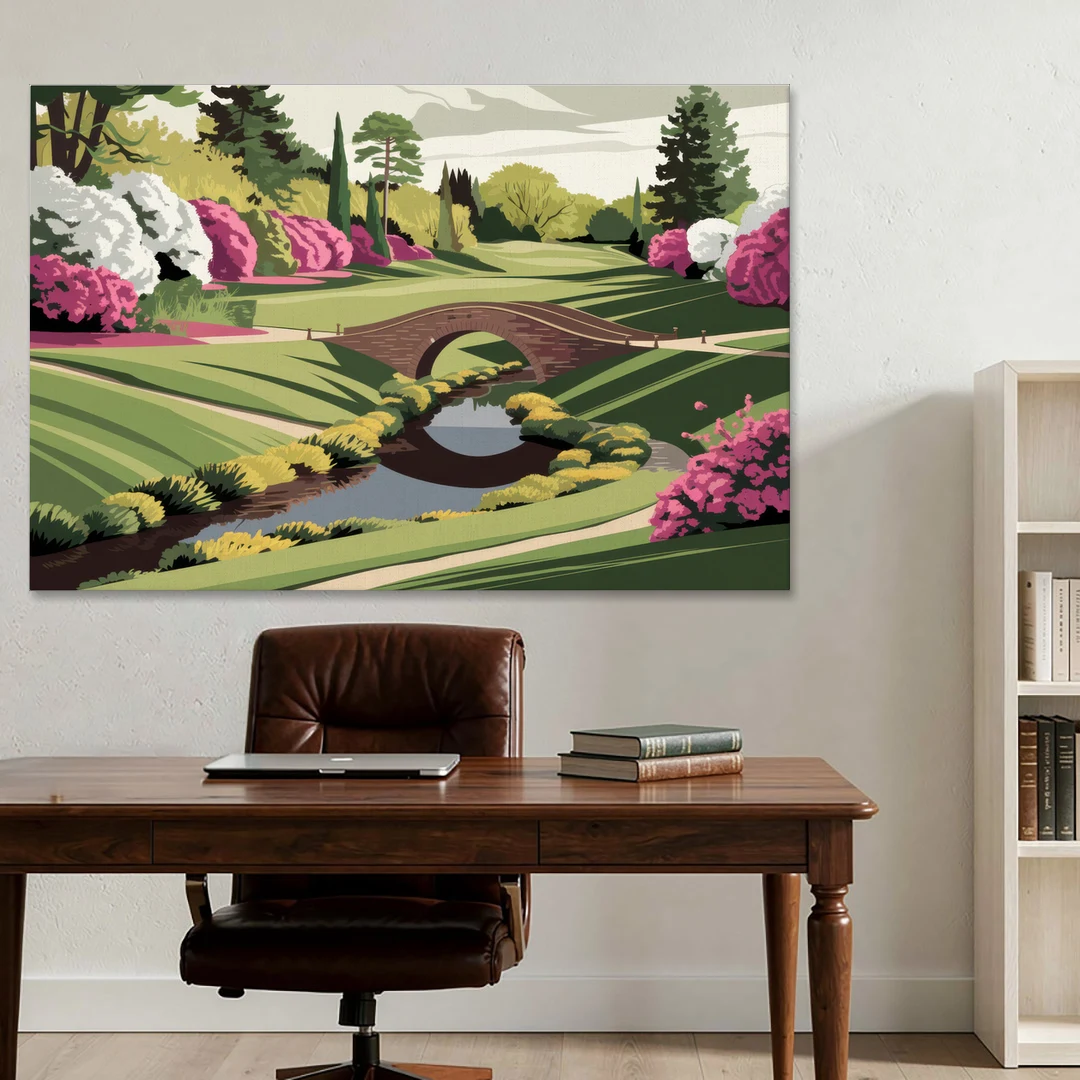 Augusta National Green Landscape - Canvas Wall Art - Office - 60x40