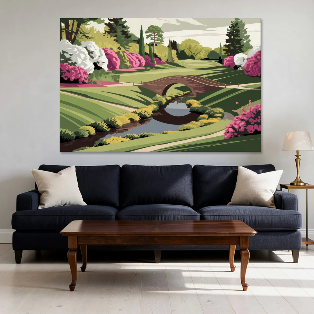 Augusta National Green Landscape - Canvas Wall Art - Sofa - 60x40