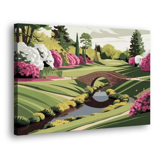 Augusta National Green Landscape - Canvas Wall Art - Side
