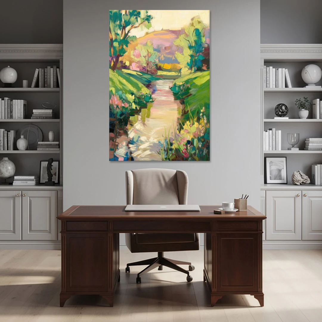 Augusta Serene Riverfront - Canvas Wall Art - Office - 40x60