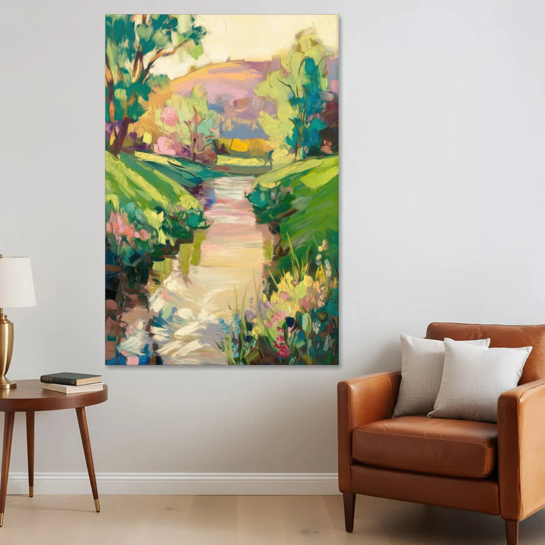 Augusta Serene Riverfront - Canvas Wall Art - Sofa - 40x60