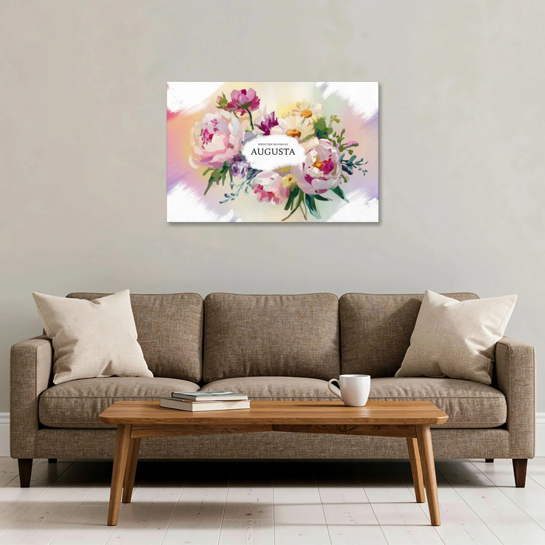 Augusta Springtime Blooms - Canvas Wall Art - Sofa - 36x24