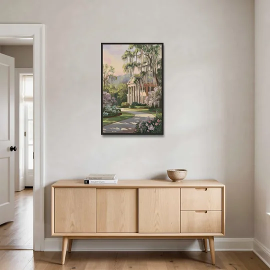 Augusta Timeless Southern Beauty - Black Framed Canvas Wall Art - Coffee Table - 24x36