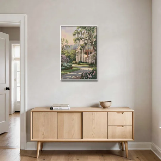 Augusta Timeless Southern Beauty - White Framed Canvas Wall Art - Coffee Table - 24x36