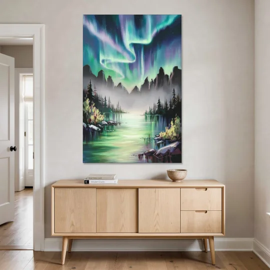 Aurora Borealis Landscape - Canvas Wall Art - Coffee Table - 40x60