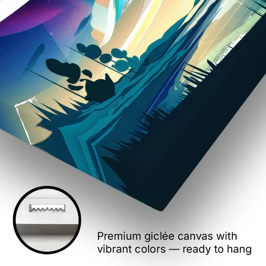 Aurora Borealis Sky - Canvas Wall Art - Gallery Wrap Corner