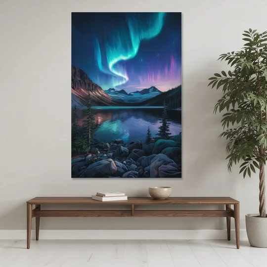 Aurora Northern Lights - Canvas Wall Art - Coffee Table - 40x60