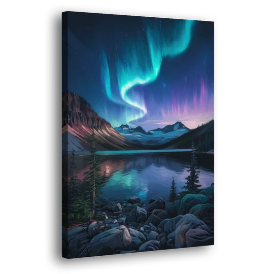 Aurora Northern Lights - Canvas Wall Art - Side