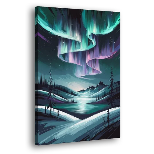 Aurora Skyline Glow - Canvas Wall Art - Side