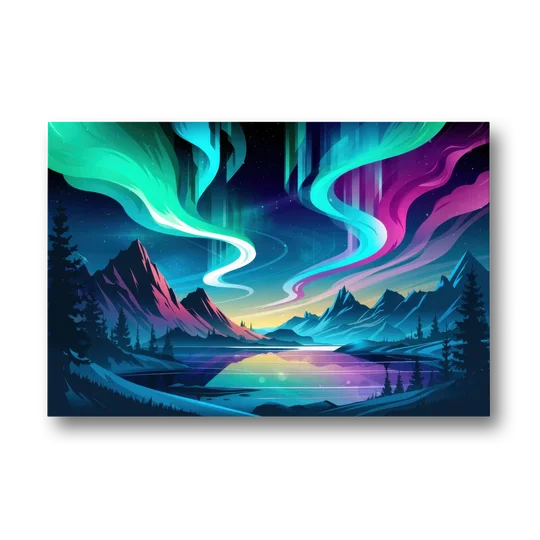 Aurora Starry Night - Canvas Wall Art - Front