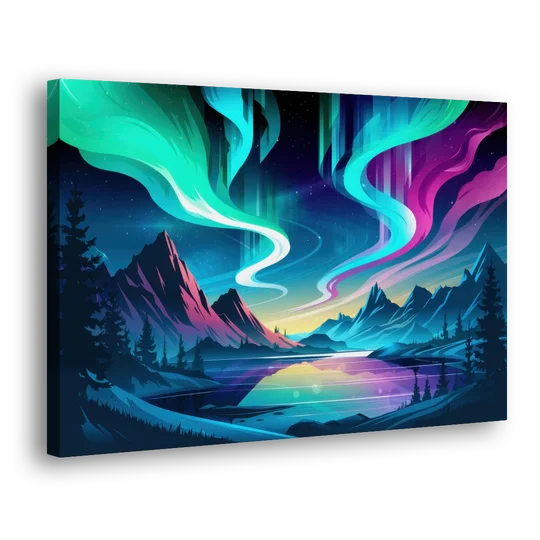 Aurora Starry Night - Canvas Wall Art - Side
