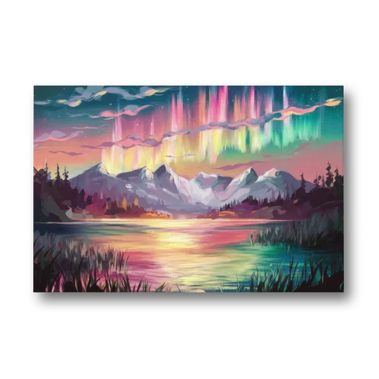 Aurora Sunset Glow - Canvas Wall Art - Front