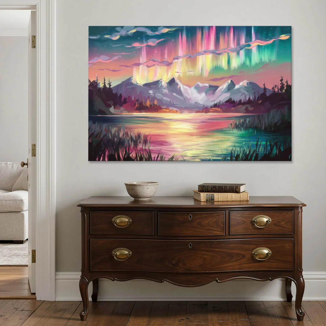 Aurora Sunset Glow - Canvas Wall Art - Coffee Table - 60x40