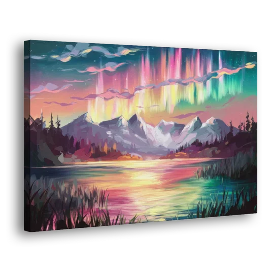 Aurora Sunset Glow - Canvas Wall Art - Side
