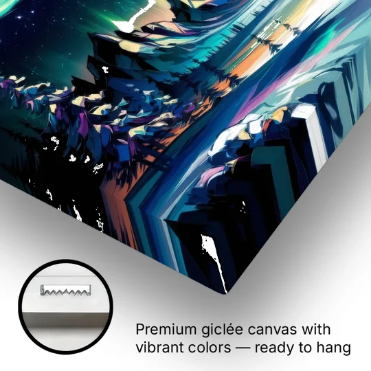Aurora Vibrant Skies - Canvas Wall Art - Gallery Wrap Corner
