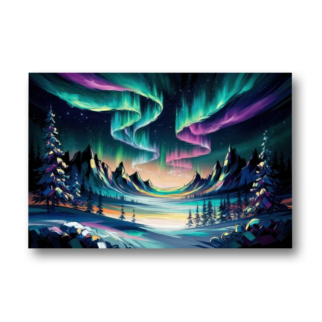 Aurora Vibrant Skies - Canvas Wall Art - Front