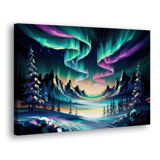 Aurora Vibrant Skies - Canvas Wall Art - Side