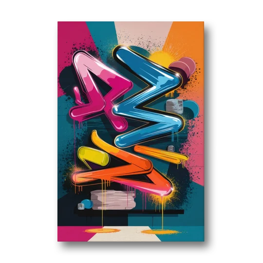 Austin Artistic Graffiti - Canvas Wall Art - Front