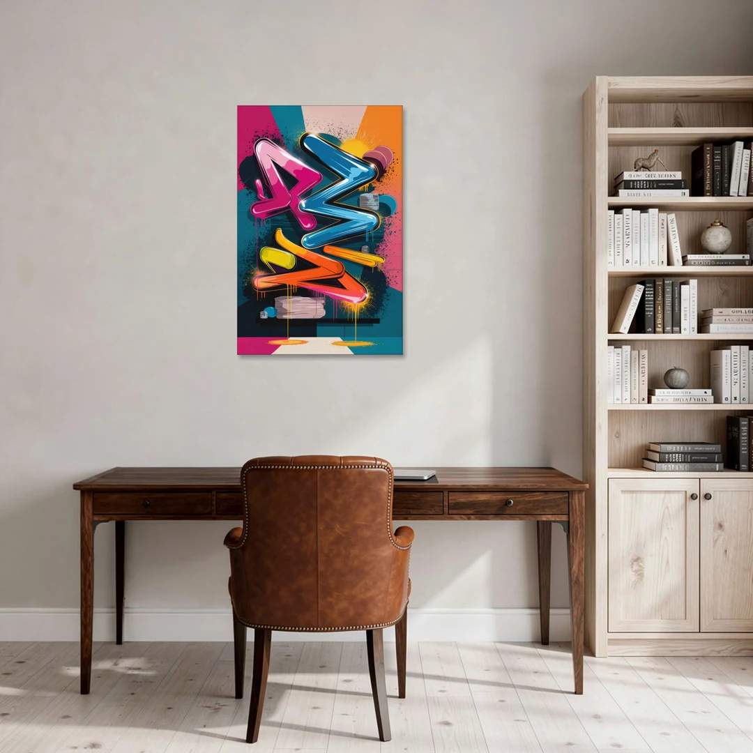 Austin Artistic Graffiti - Canvas Wall Art - Office - 24x36